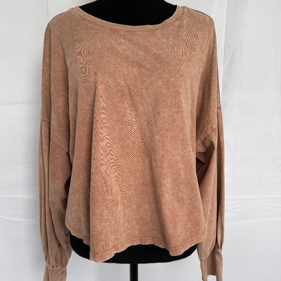 Mustard Seed Tops - Mustard Seed Womens shirt top Medium pink suede look oversized - 0306